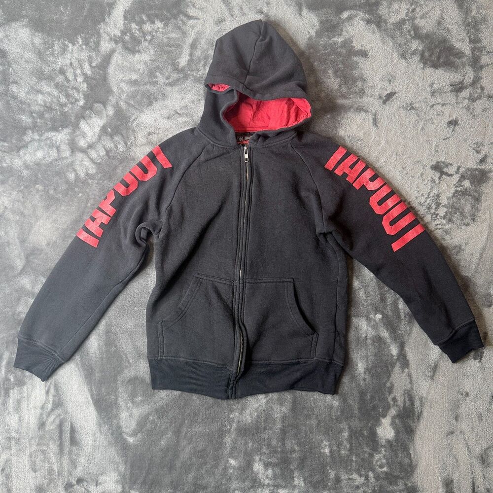 WWE x Tapout Full-Zip Hoodie Black Size 12